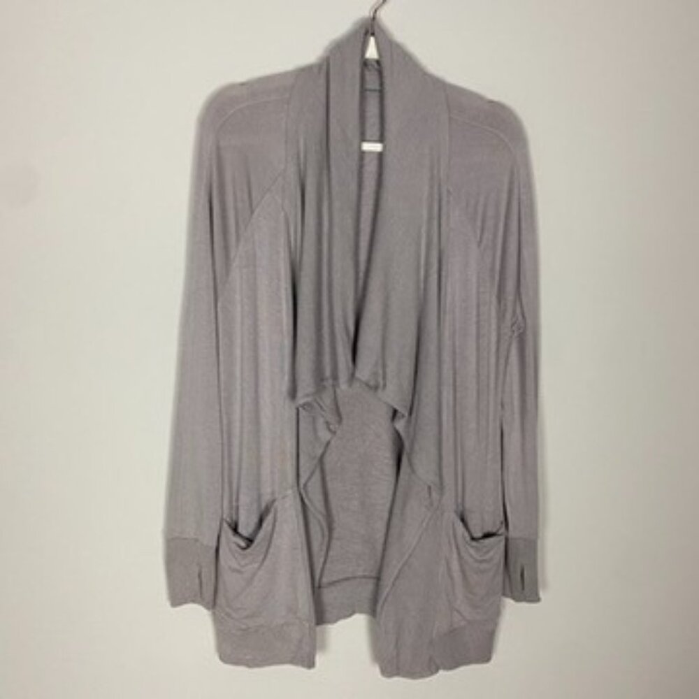 Athleta Studio Wrap Cardigan Light Purple Womens Small Long Slouchy